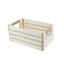 PANIERE PAPIER BICOLORE 26X17.5X12CM BLANC NATUREL