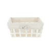 PANIERE RECTANGLE EVASEE 28X20X13CM BLANC LIN