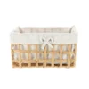 PANIERE RECTANGLE 30X15X16CM NATUREL TISSU LIN
