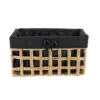 PANIERE RECTANGLE 30X15X16CM NATUREL TISSU NOIR
