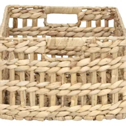 PANIERE RECTANGULAIRE GM AJOUREE MATIERE VEGETALE NATUREL