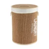 PANIERE RONDE BAMBOU AVEC COUV 38X50CM NATUREL ET BLANC