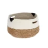 PANIERE RONDE COTON ET JONC DE MER 30X20CM NAT ET BLANC