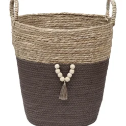 PANIERE RONDE MOYEN MODELE D.38X35CM NATUREL TAUPE