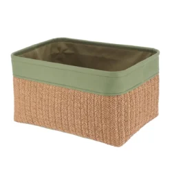 PANIERE VERT OLIVE NATUREL D.36X26X20CM