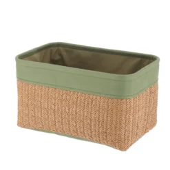PANIERE VERT OLIVE NATUREL D.32X20X18CM