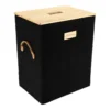 PANIERE A LINGE EFFET VELOURS 40X30X51.5CM NOIR