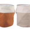 PANIERE DECORATIVE RONDE VELOURS COTELE TAILLE S 30X35CM