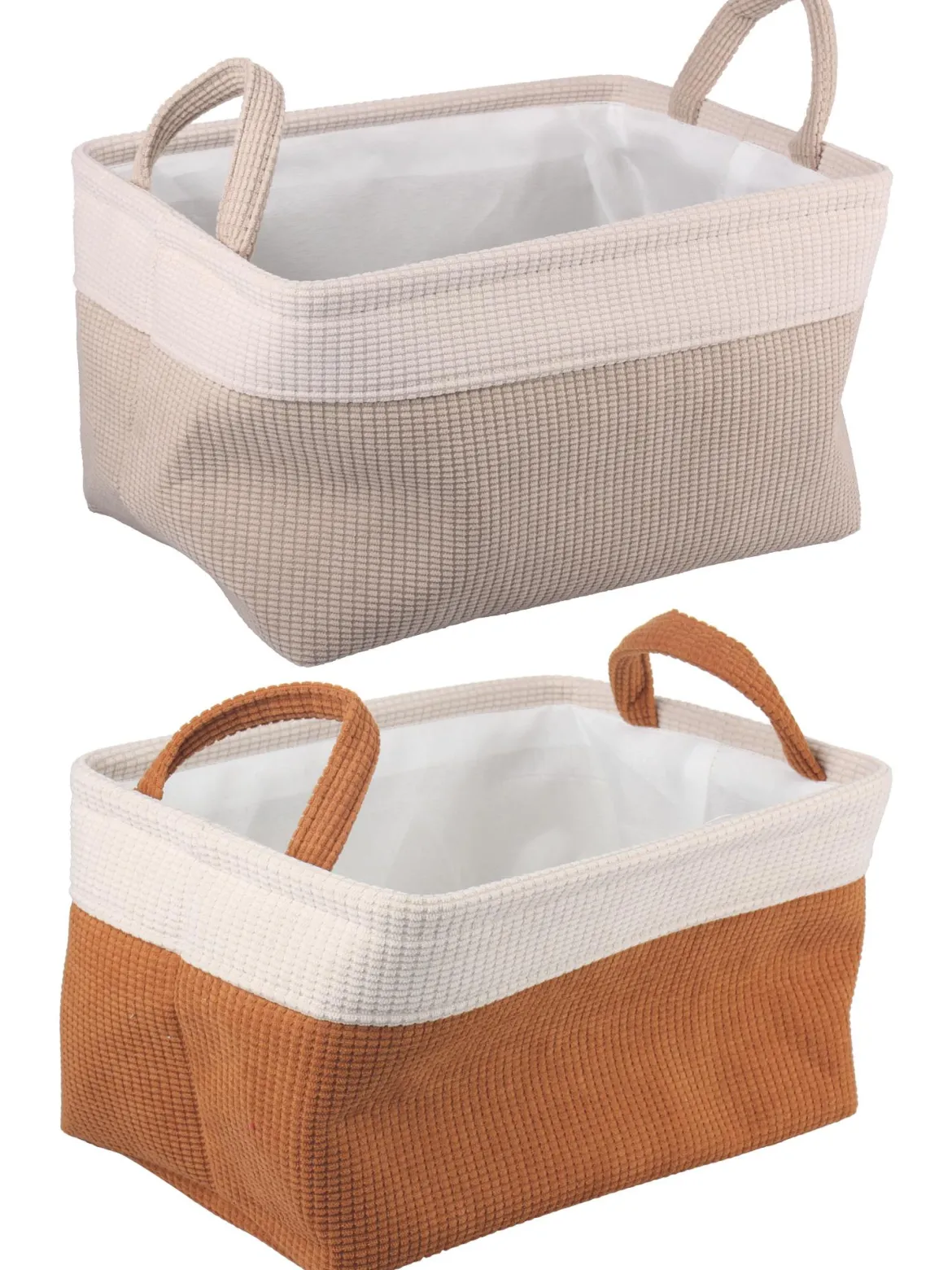 PANIERE DECORATIVE VELOURS COTELE TAILLE M 33X23X18CM