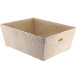 PANIERE DRESSING VELOURS COTELE 32.5X40X15CM TAUPE