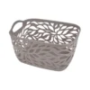 PANIERE MOTIF VEGETAL PLASTIQUE 14L 35X25CM TAUPE