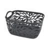 PANIERE MOTIF VEGETAL PLASTIQUE 14L 35X25CM ANTHRACITE
