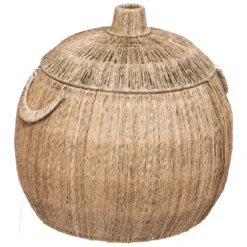 PANIER JUTE BALAYA ROND NATUREL D.44X43CM