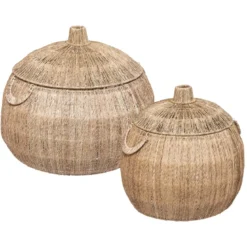 PANIER JUTE BALAYA ROND NATUREL D.54X46CM