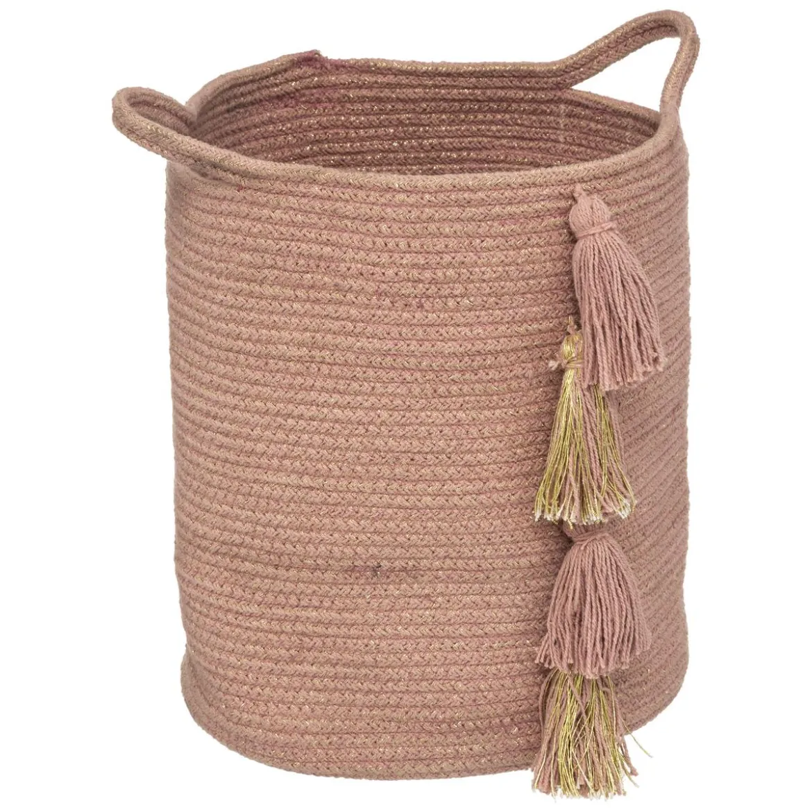 PANIER LUREX ROSE POMPON D.28CM