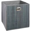 PANIER RANGEMENT BAMBOU GRIS D.31X31CM