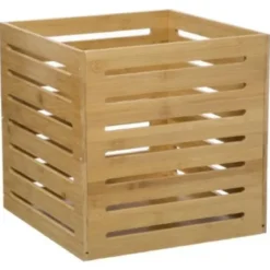 PANIER RANGEMENT BAMBOU PLEIN 31X31CM