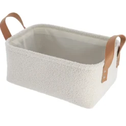 PANIER RECTANGLE FACON BOUCLETTE 34X23.5X14CM NATUREL