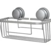 PANIER RECTANGULAIRE ALUMINIUM SUR VENTOUSES CHROME