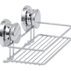 PANIER RECTANGULAIRE METAL SUR VENTOUSES   CHROME