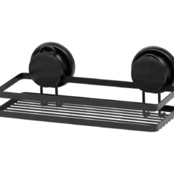 PANIER RECTANGULAIRE METAL SUR VENTOUSES NOIR