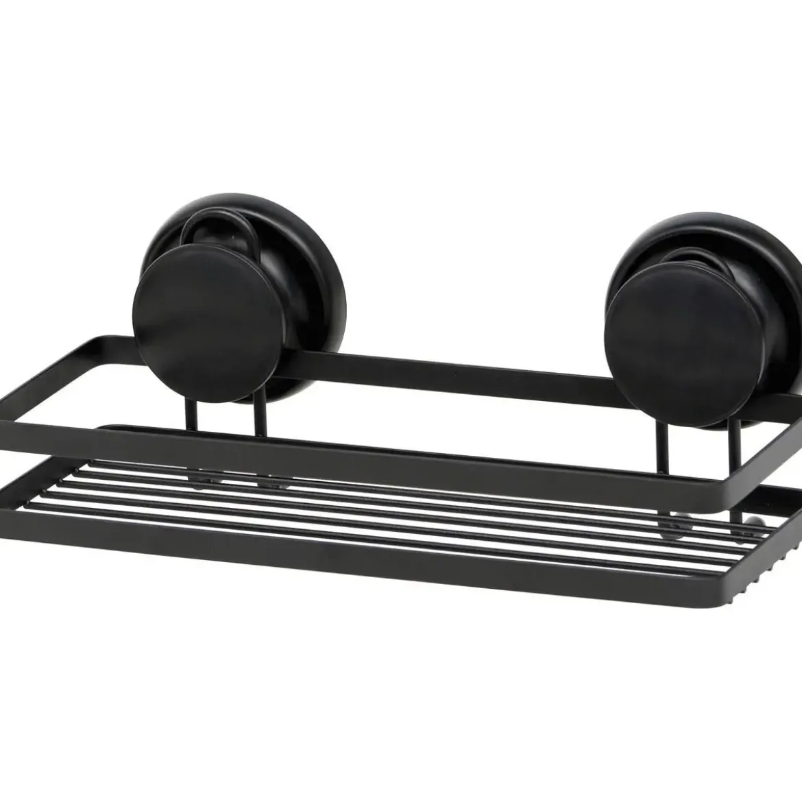 PANIER RECTANGULAIRE METAL SUR VENTOUSES NOIR