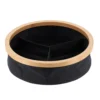 PANIER ROND PLIABLE 3 COMPARTIMENTS BAMBOU NOIR