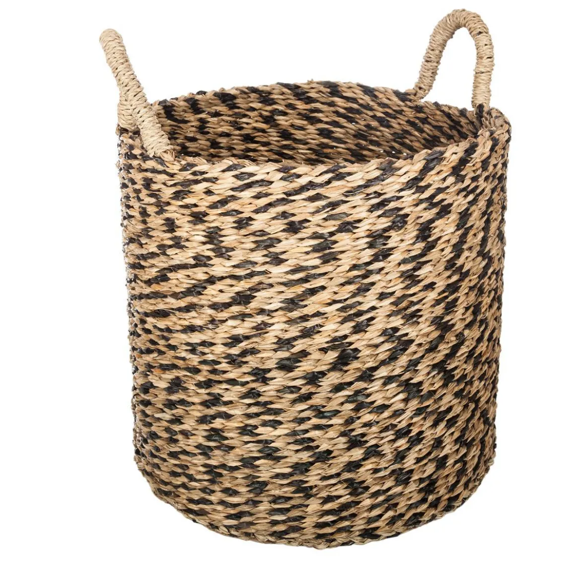 PANIER ROSEAU ROWAN ROND NOIR D.35X32.5CM