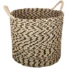 PANIER ROSEAU ROWAN ROND NOIR D.42X34CM