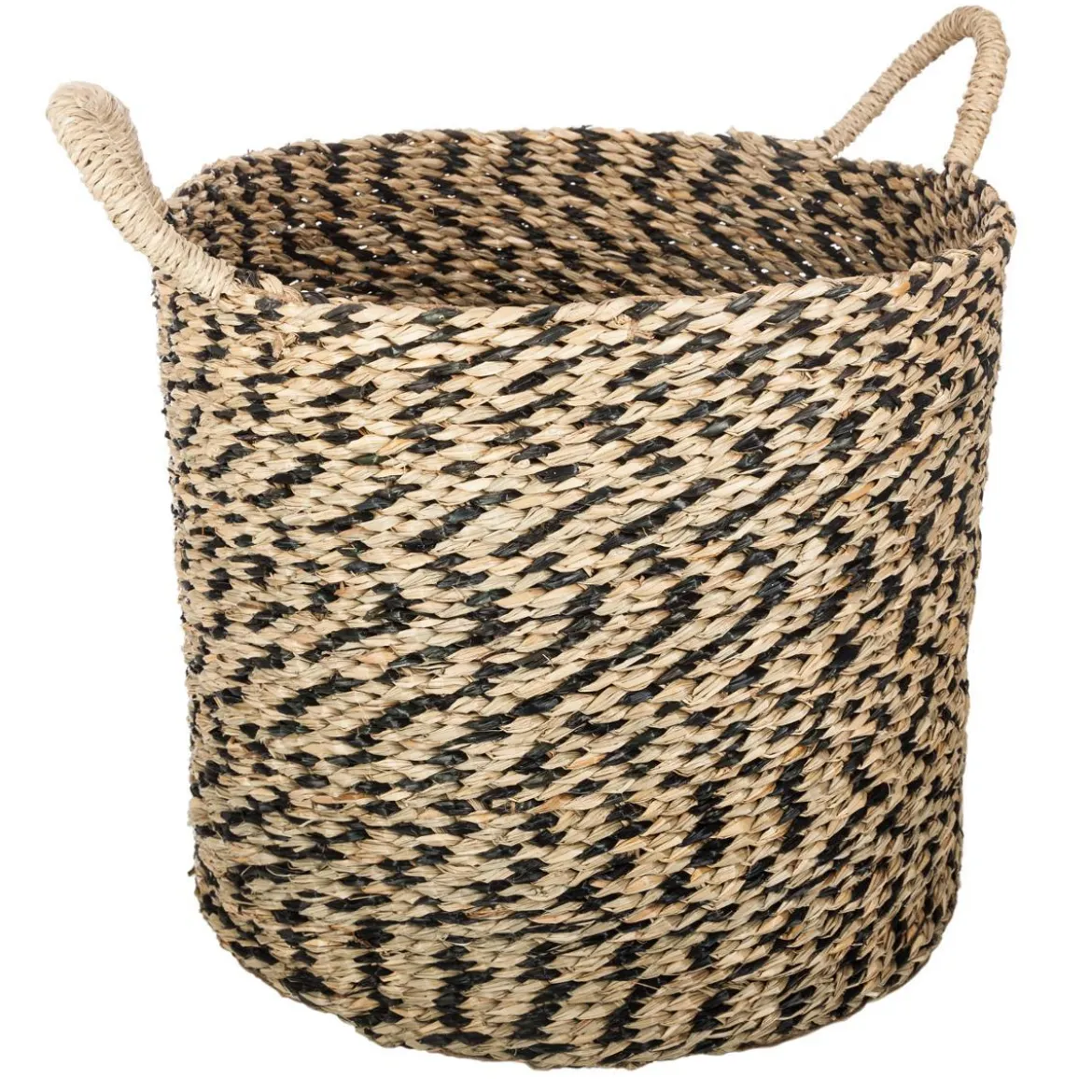 PANIER ROSEAU ROWAN ROND NOIR D.42X34CM