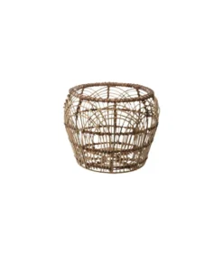 PANIER ROTIN ROND MOTIF D.32X26CM