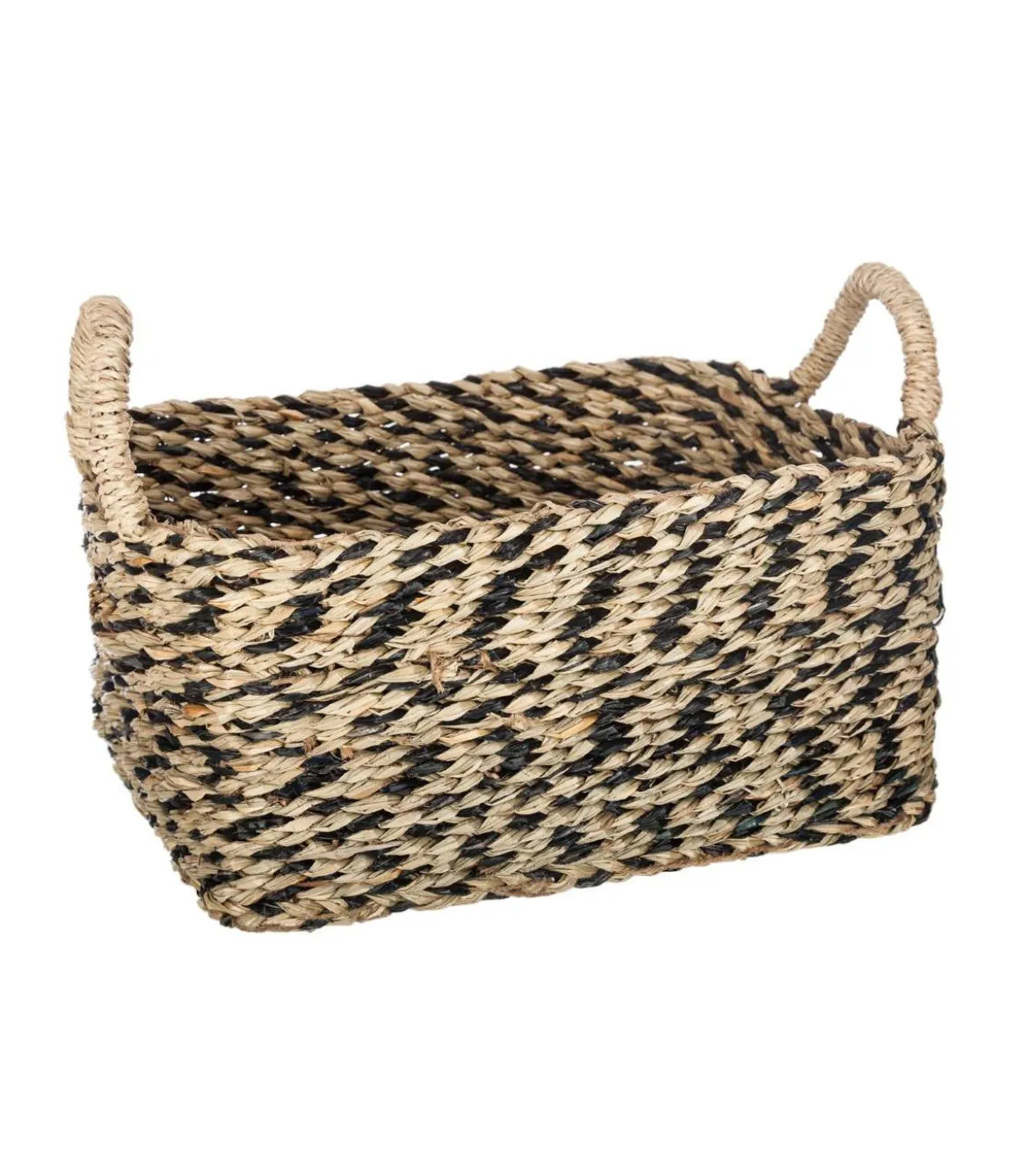 PANIER SEAGRASS ETHNIQUE RECTANGLE D.33.5X25X14CM