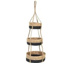 3 PANIERS EN OSIER SUSPENDUS 25X10 20X9 15X8