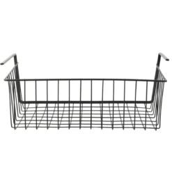 PANIER SUSPENDU METAL FILAIRE NOIR 40X14X26CM
