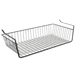 PANIER SUSPENDU METAL FILAIRE NOIR 56X14X26CM