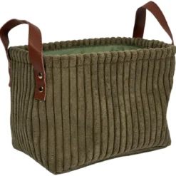 PANIER VERT VELOURS COTELE TAILLE S H.20CM