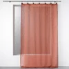 PANNEAU A ANNEAUX 140X280CM VOILE TISSE LINKA TERRACOTTA