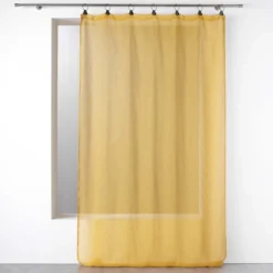 PANNEAU A ANNEAUX 140X280CM VOILE TISSE LINKA JAUNE