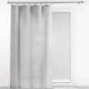 PANNEAU ANNEAUX 140X240CM VOILE TISSE MILZA GRIS