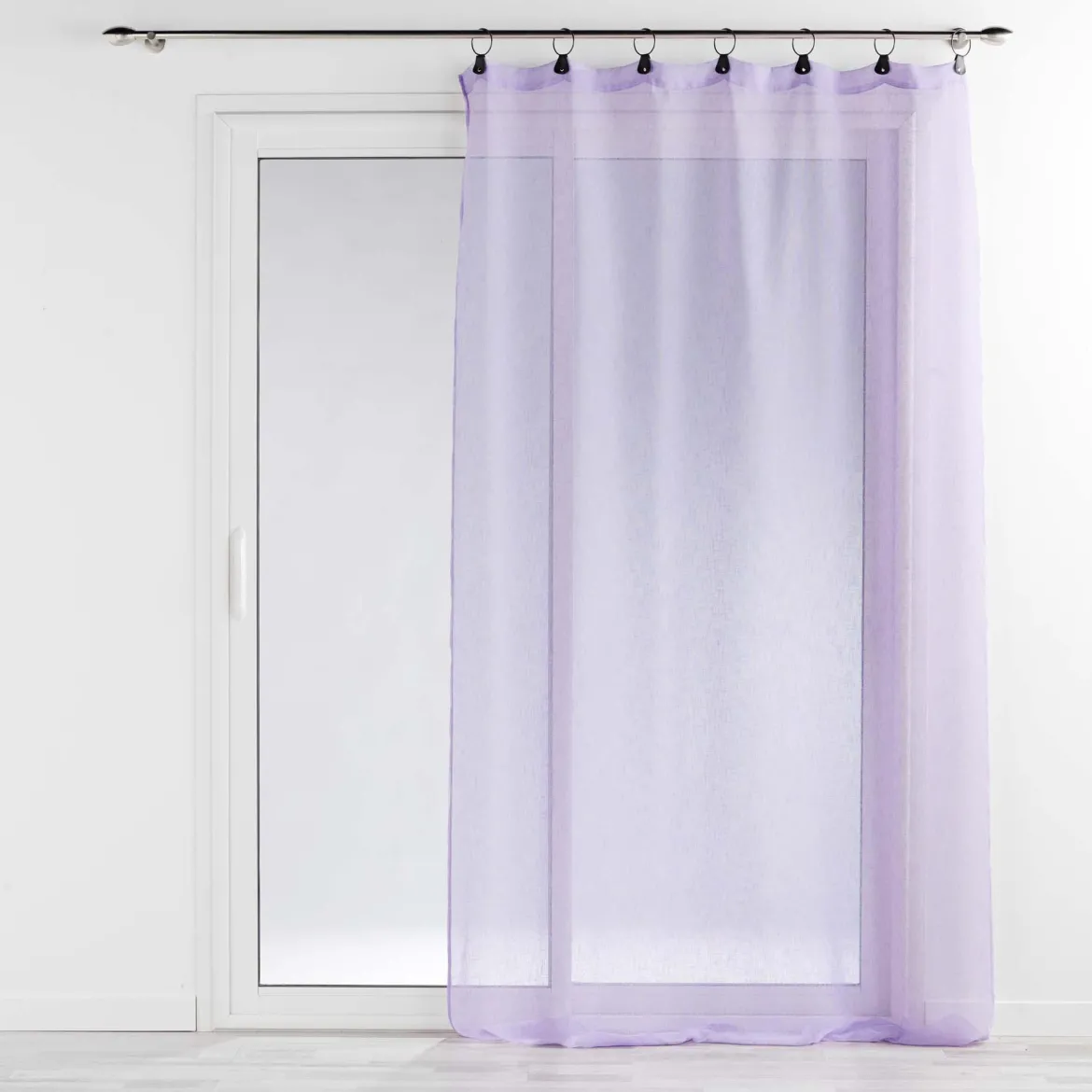 PANNEAU ANNEAUX 140X240CM VOILE TISSE LINKA LILAS