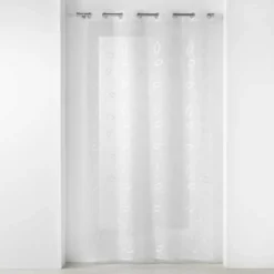 PANNEAU A OEILLETS 140X240CM BRODE HOOPS BLANC