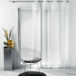 PANNEAU A OEILLETS 140X240CM DIXIE BLANC OR