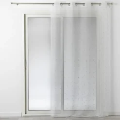 PANNEAU A OEILLETS 140X240CM DIXIE BLANC ARGENT
