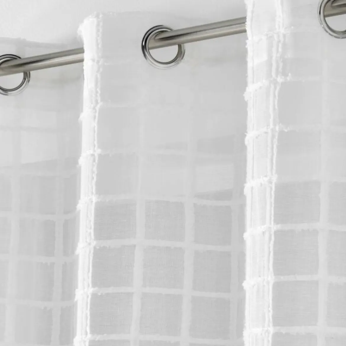 PANNEAU A OEILLETS 140X240CM FANTAISIE KARRONA BLANC