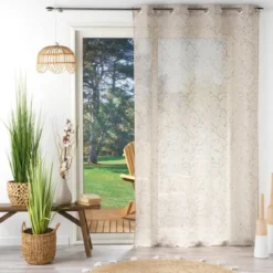 PANNEAU A OEILLETS 140X240CM IMPRIME SALOME LIN