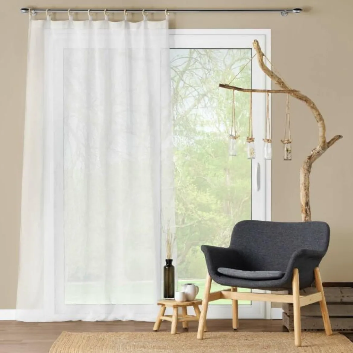 PANNEAU OEILLETS BOIS 140X240CM MINALISA BLANC