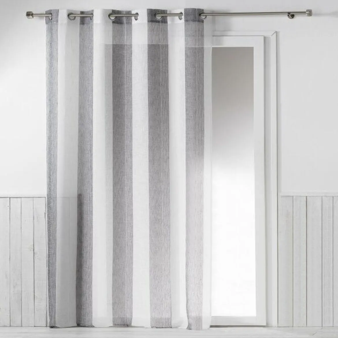 PANNEAU OEILLETS 140X240CM TISSE NATUREL ALIA GRIS