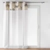 PANNEAU OEILLETS 140X240CM VOILE SABLE IMPRIME PAPAYA