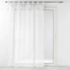 PANNEAU PASSANTS ET POMPONS 140X240CM LIN TISSE DALILA BLANC