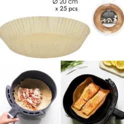 PAPIER DE CUISSON ROND FRITEUSE A AIR 20CM X25 PIECES
